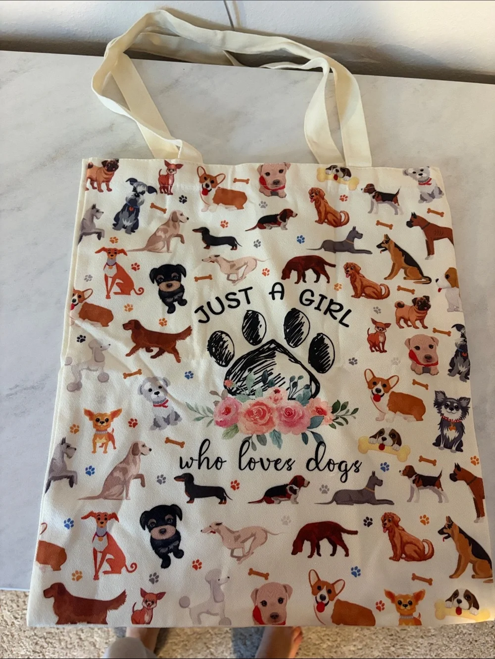 Just a girl who loves dogs tote